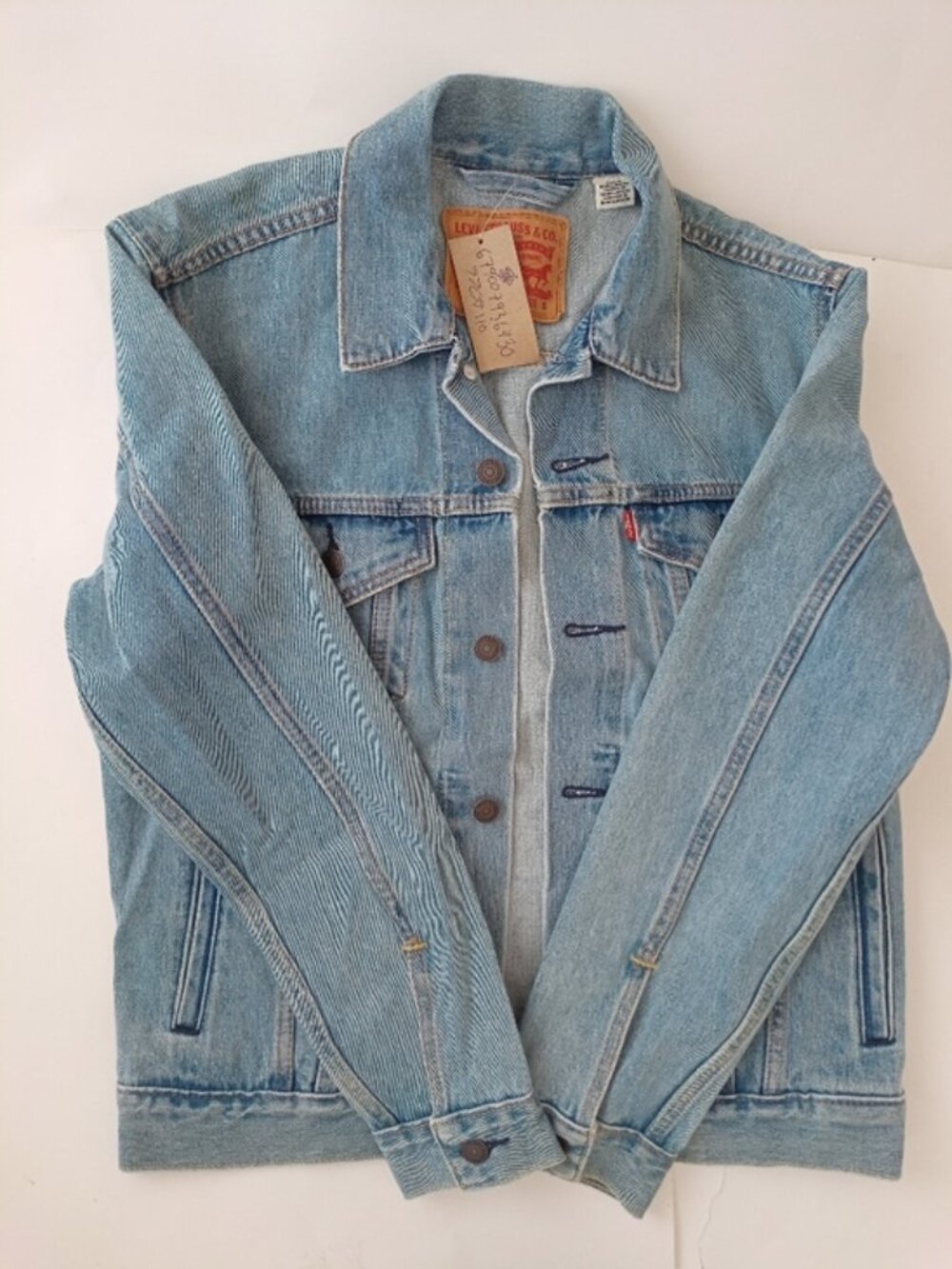 Levi Strauss & Co. Light Blue Long Sleeve Denim Jeans Trucker Jacket Men Size S